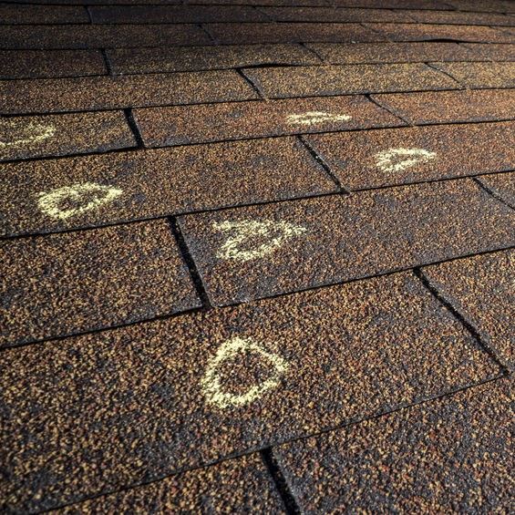 Hail damaged roof